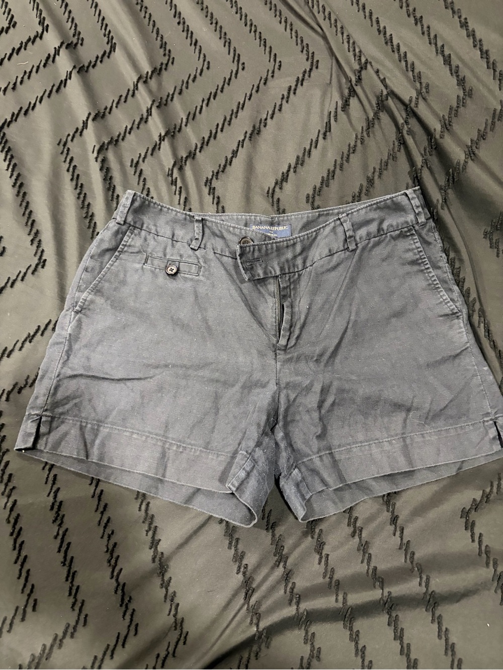 Banana Republic Women's Black Cotton Linen Blend Shorts
